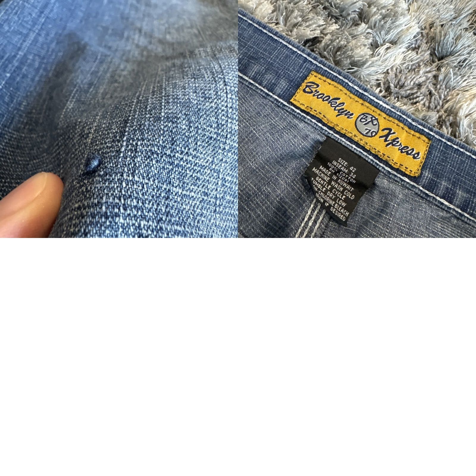 Express VINTAGE Brooklyn Xpress Jeans Blue 90’s Baggy Carpenter Denim RARE Men’s 42x31 Size US 42 / EU 58 - 8 Thumbnail