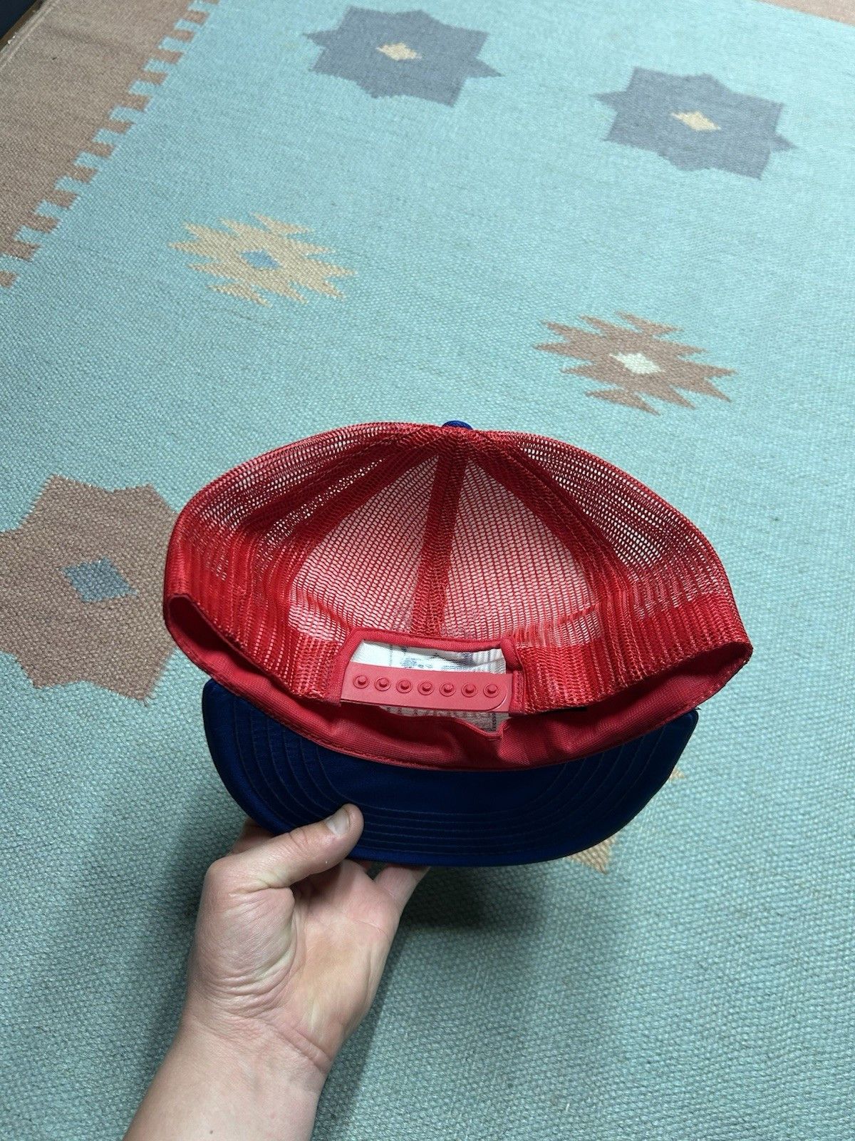 Vintage Vtg trucker hat Statue of Liberty centennial red white USA Size ONE SIZE - 4 Thumbnail