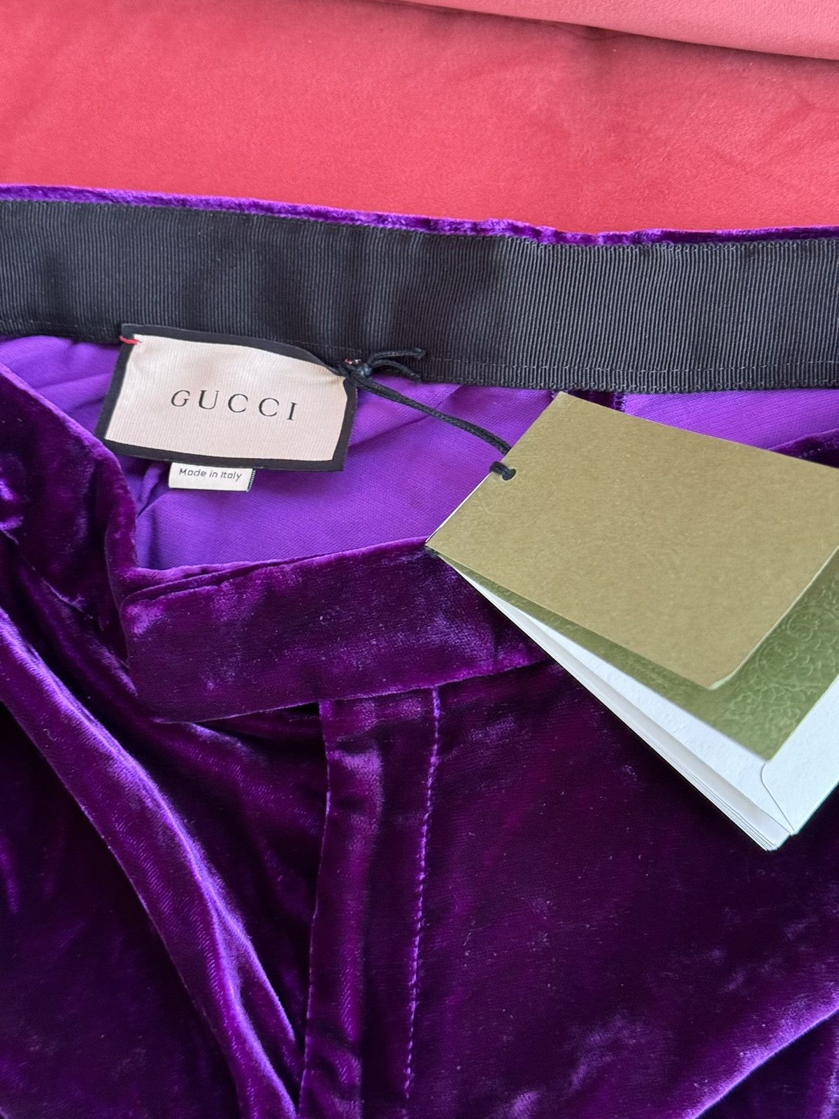 Gucci New Gucci violet velvet flared pants, size L Size 30" / US 8 / IT 44 - 7 Thumbnail
