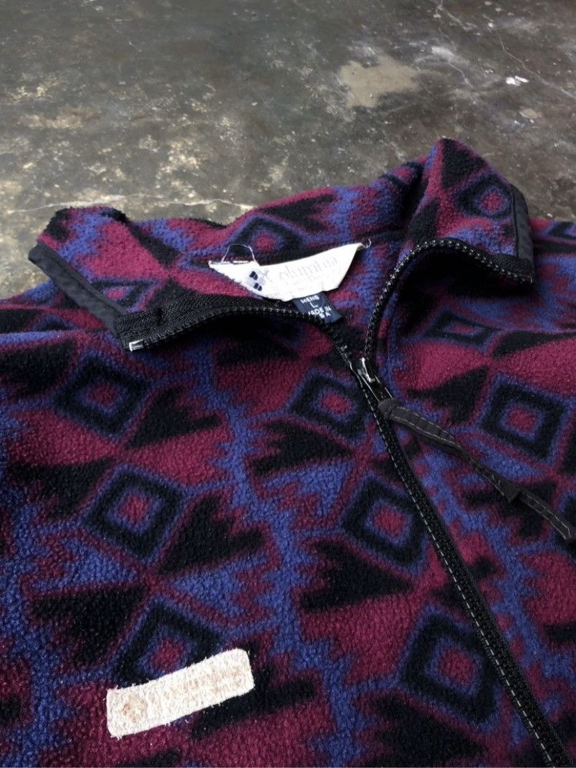 Columbia Vintage Columbia Aztec Purple Abstrack Fleece Jacket - L Size US L / EU 52-54 / 3 - 2 Thumbnail