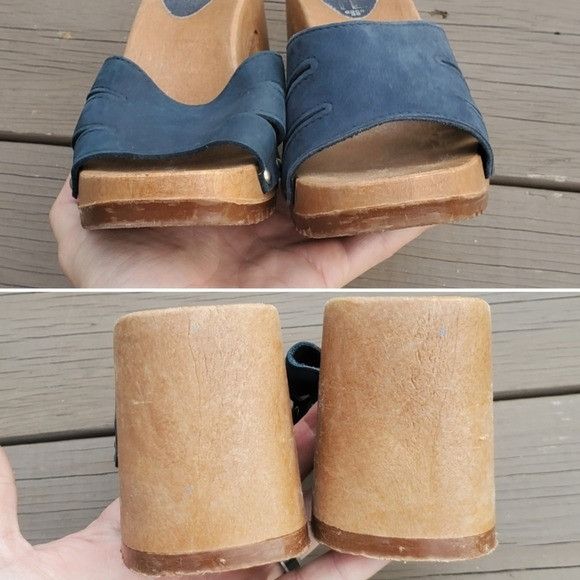 Vintage Vintage 90s y2k Bratz Blue Suede Leather Chunky Heel Sandals Size US 9 / IT 39 - 6 Thumbnail