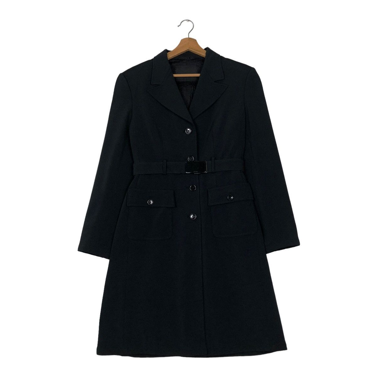 Prada 🔥RICH BLACK VINTAGE PRADA MILANO BONDAGE BELT JACKET Size M / US 6-8 / IT 42-44 - 2 Thumbnail