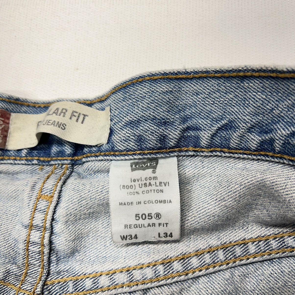 Levi's × Vintage Levis 505 Jeans Blue Straight Regular Fit Denim Y2K Size US 34 / EU 50 - 9 Thumbnail