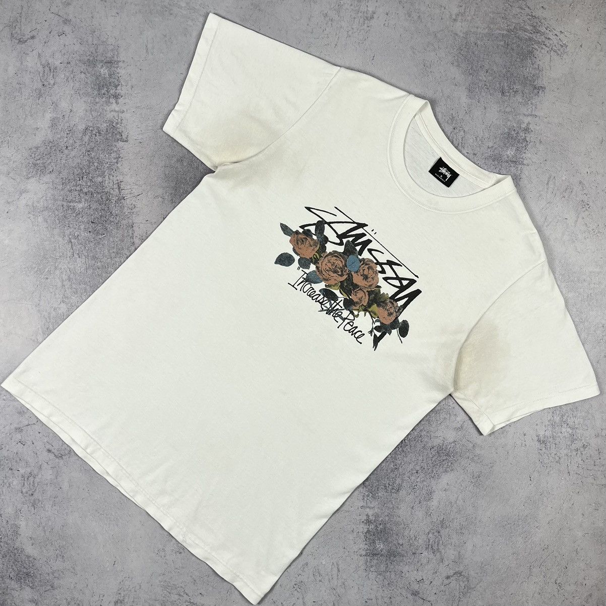 Stussy Vintage Stussy Rose big logo y2k T Shirt 90’s Size US S / EU 44-46 / 1 - 1 Thumbnail