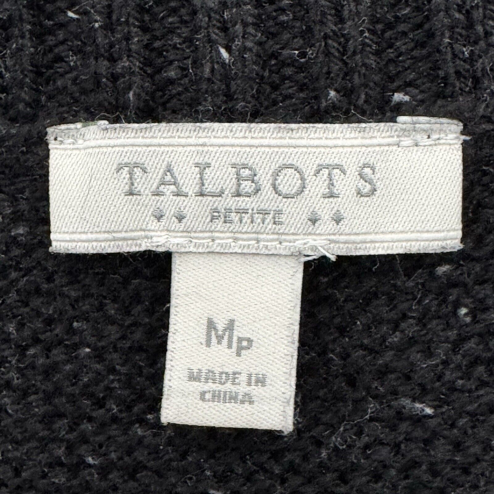 Other Talbots Sweater M Petite Black Cable Knit Speckled Academia Size M / US 6-8 / IT 42-44 - 5 Thumbnail