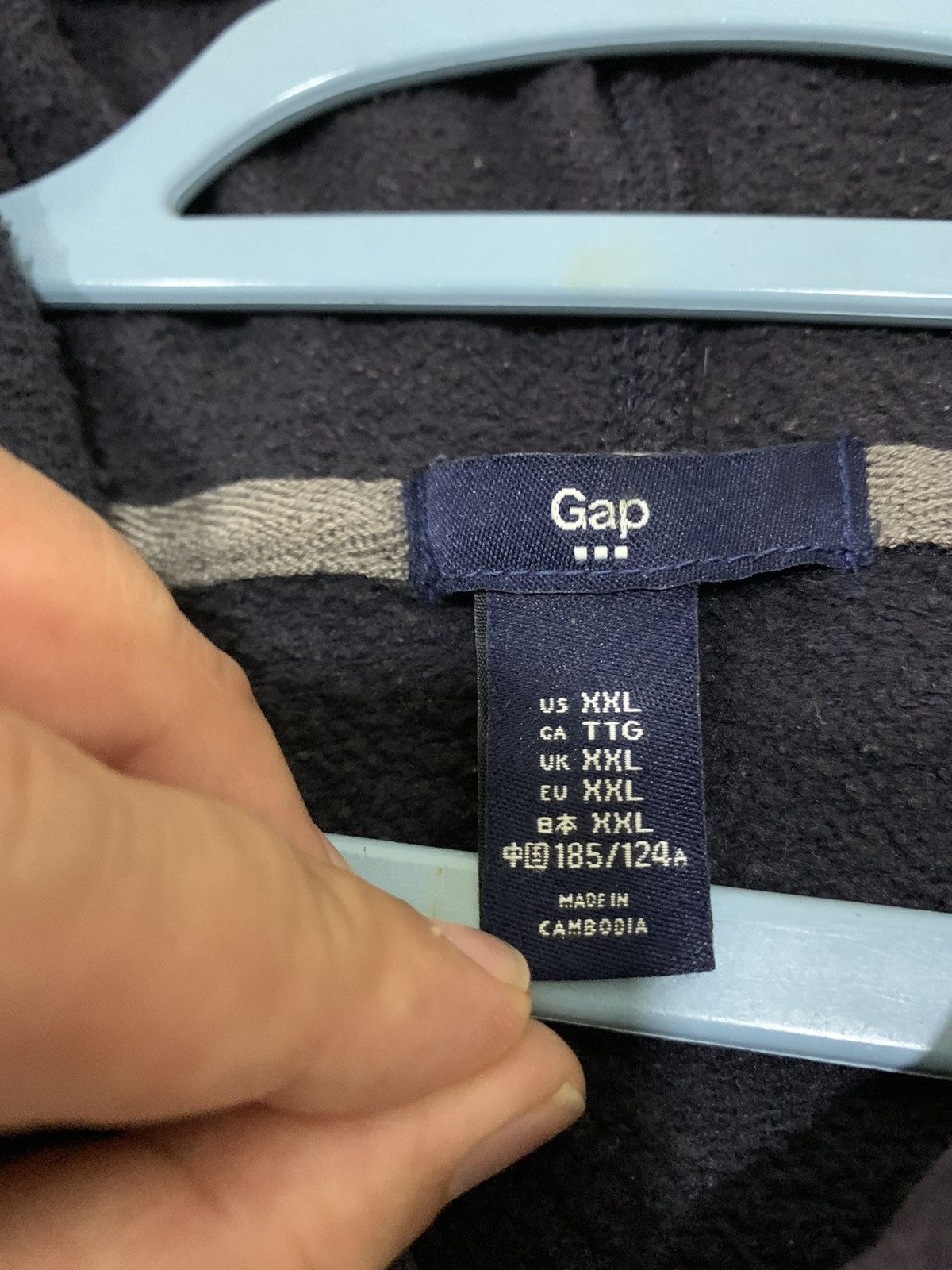 Gap × Vintage Dark Blue GAP Zip Up Hoodie Size US XXL / EU 58 / 5 - 8 Thumbnail