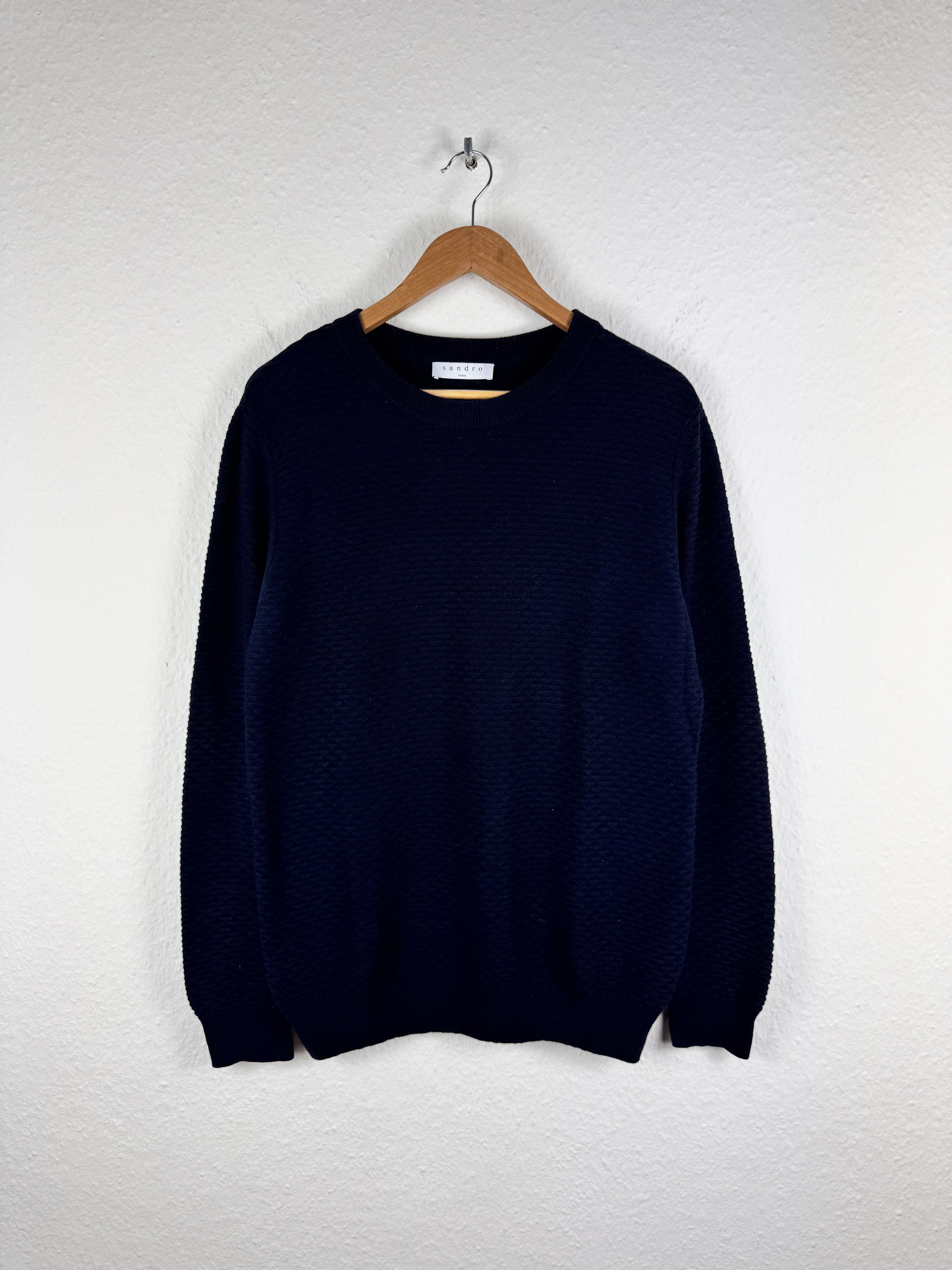 Sandro Men`s SANDRO PARIS COTTON WOOL NAVY JUMPER SIZE M / 48-50 Size US M / EU 48-50 / 2 - 1 Thumbnail