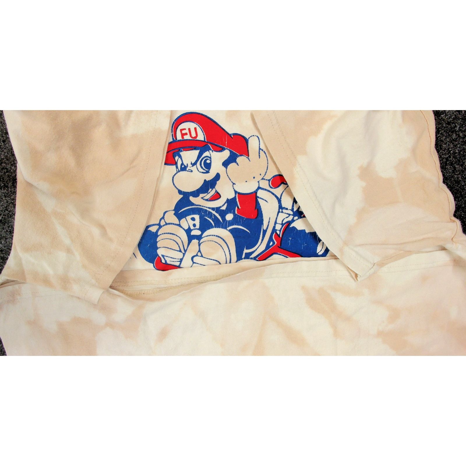 Vintage VTG Y2K "Road Rage" Mario Parody Bleach Wash Tee (Boxy) Size US L / EU 52-54 / 3 - 6 Thumbnail