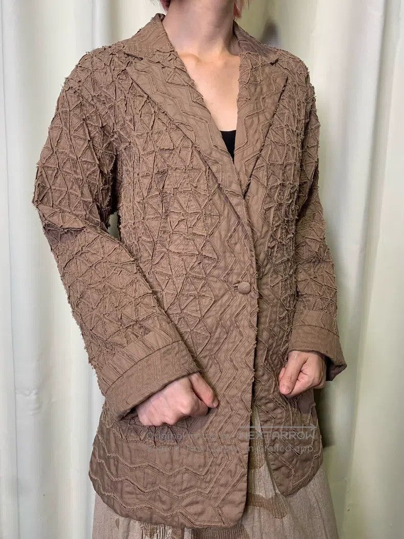 Issey Miyake Issey Miyake Geometric Cut-Out Embroidered Suit Jacket Size L / US 10 / IT 46 - 7 Thumbnail