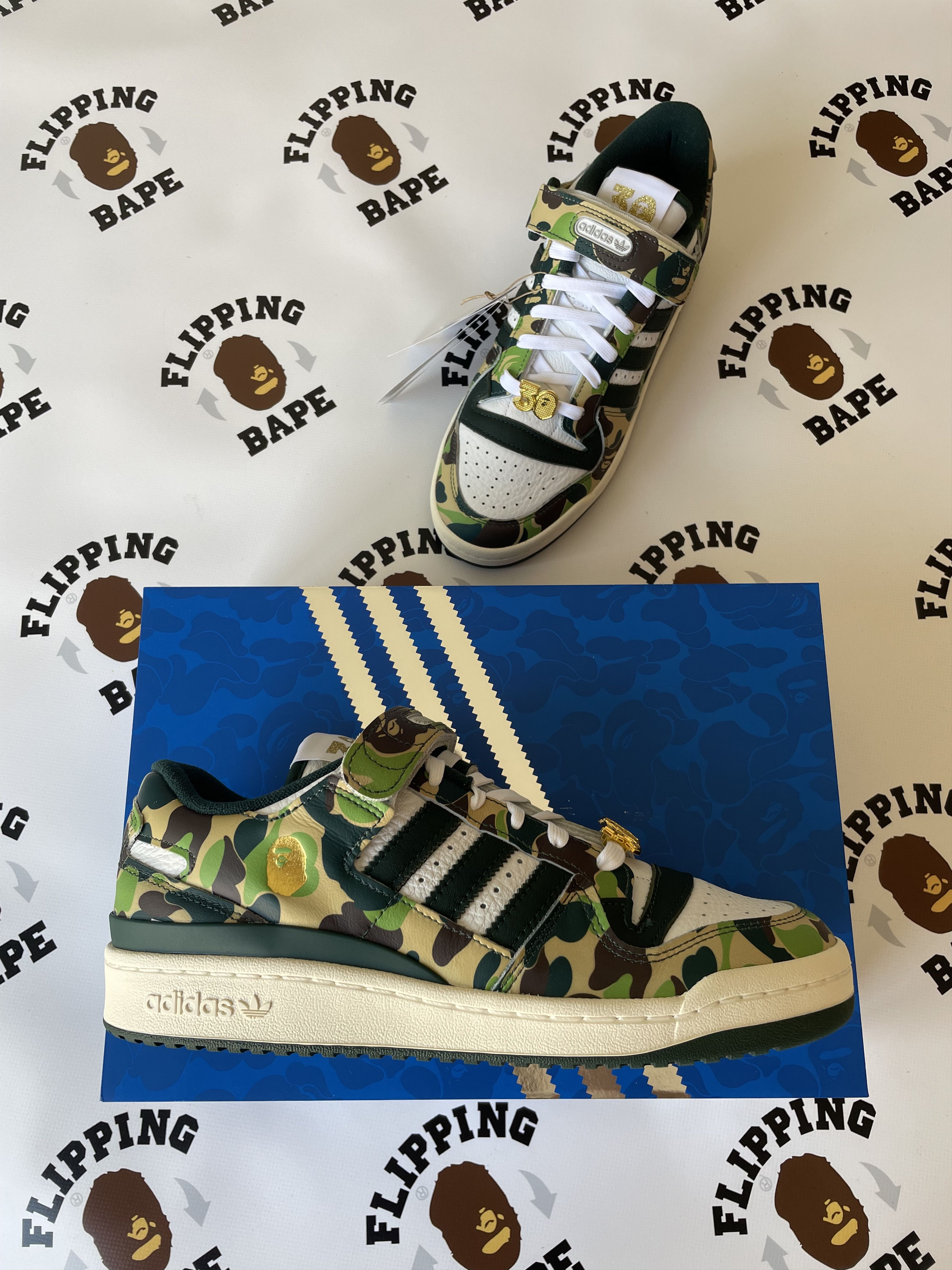 Adidas × Bape ADIDAS FORUM 84 BAPE LOW Size US 8.5 / EU 41-42 - 2 Thumbnail