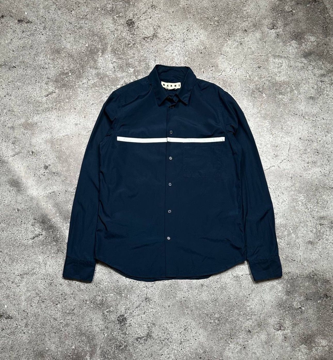Marni MARNI Blue Pocket Casual Shirt Size US M / EU 48-50 / 2 - 1 Thumbnail