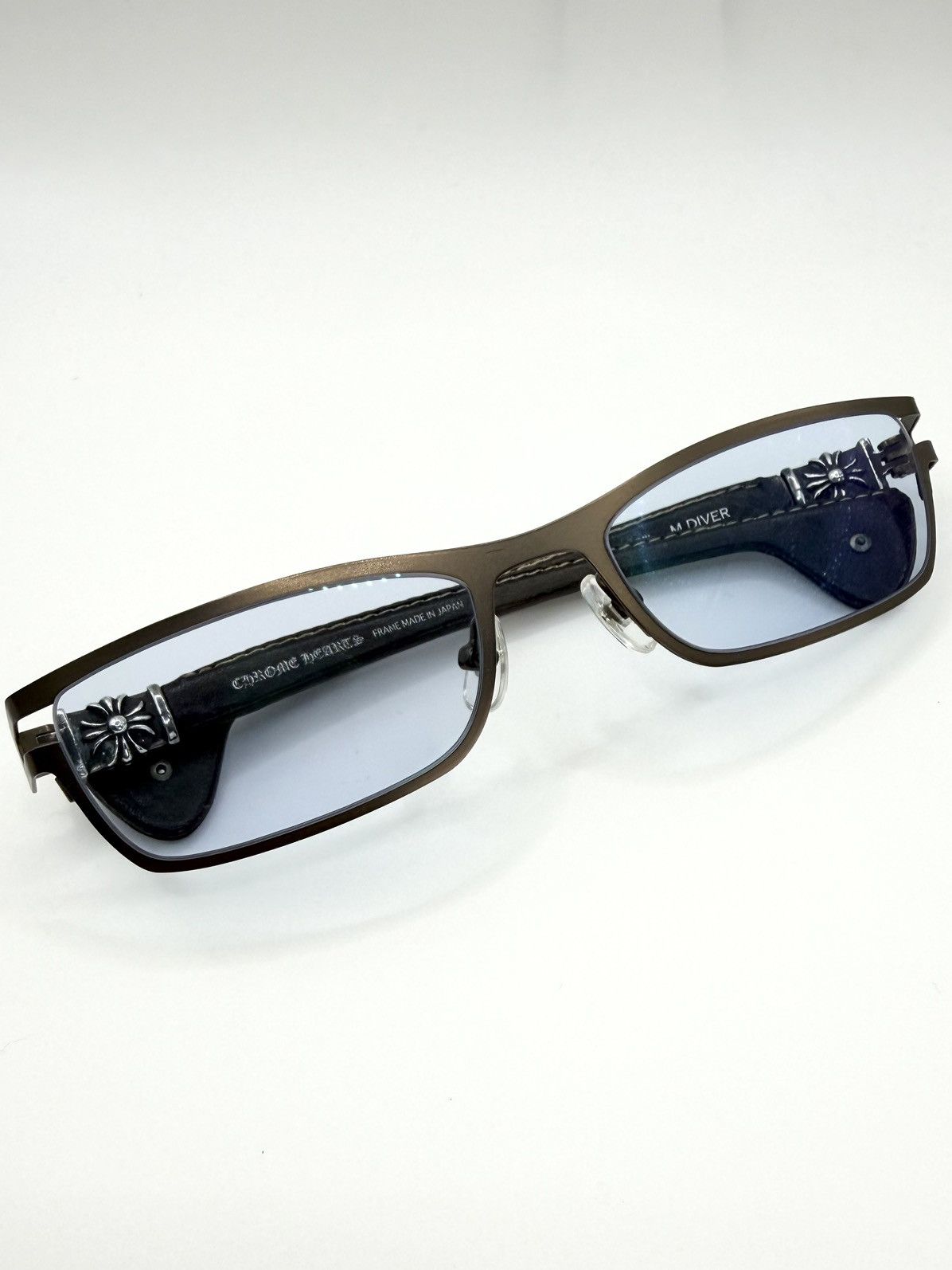 Chrome Hearts Chrome Hearts ‘M. Diver’ Cemetery Cross Leather Glass Frames Size ONE SIZE - 3 Thumbnail