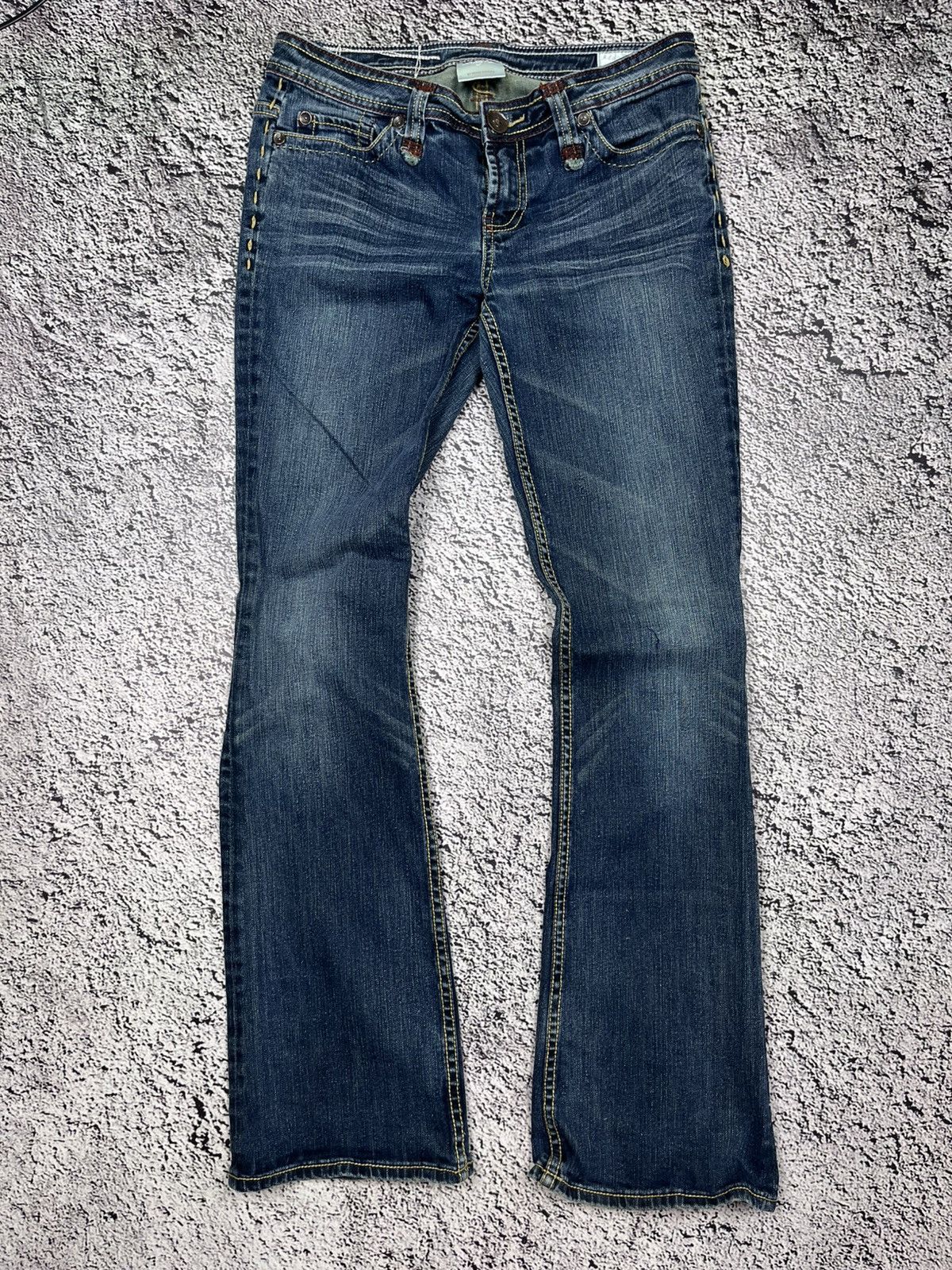 Japanese Brand Vintage Y2K Japan style flared lowrise 00s denim jeans 28 Size 28" / US 6 / IT 42 - 2 Thumbnail