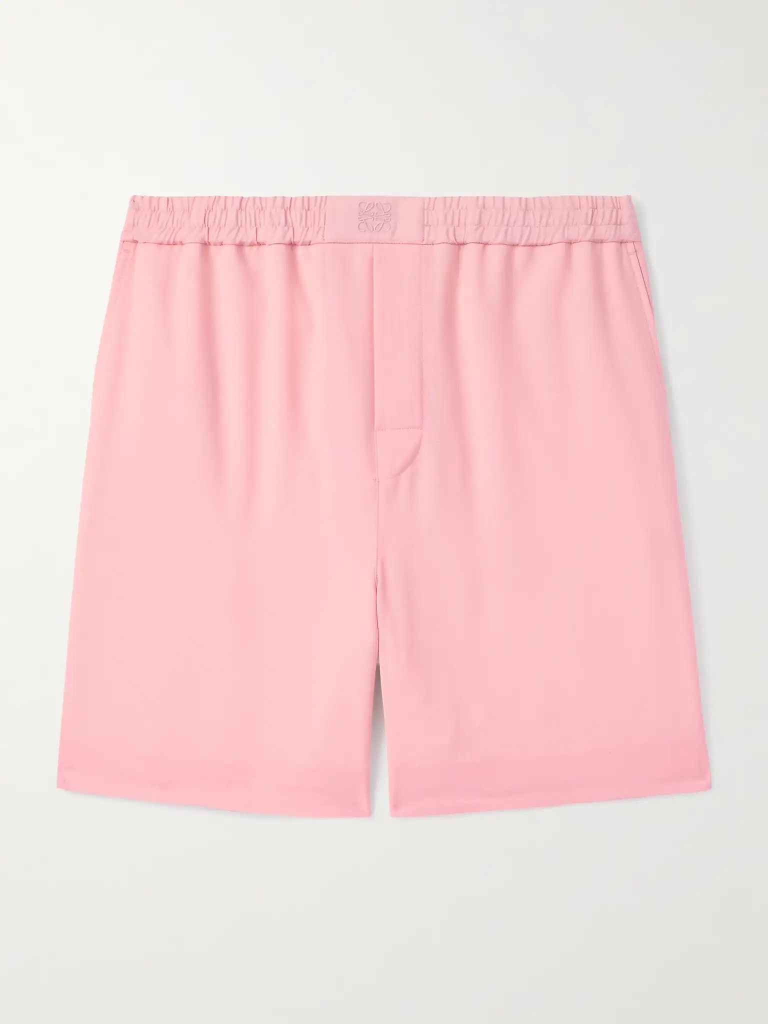 Loewe o1in1g0526 Straight-Leg Logo-Embroidered Wool Shorts Pink Size US 30 / EU 46 - 1 Thumbnail