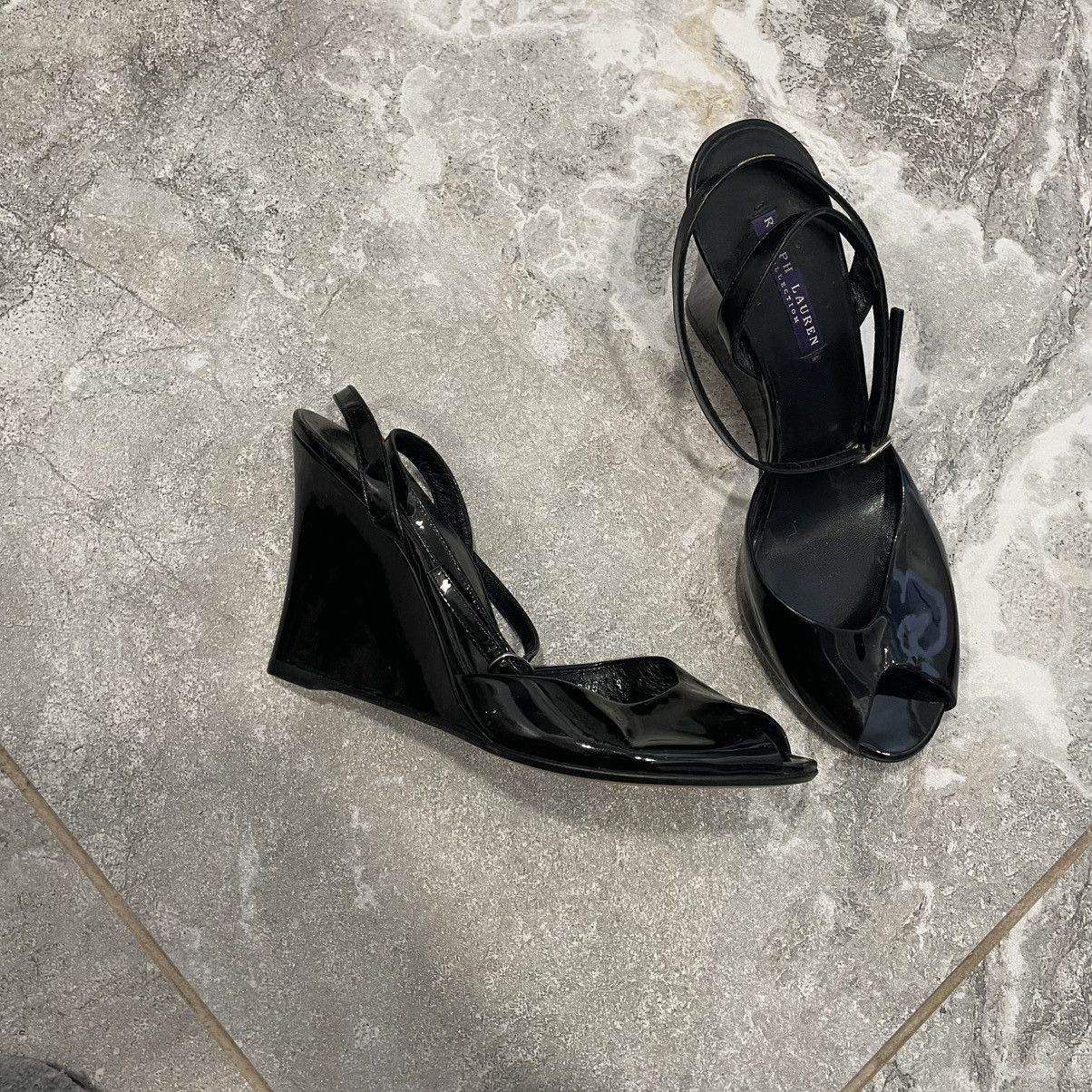 Ralph Lauren Purple Label Black Heels luxury purple label polo ralph lauren old shoes Size US 9.5 / IT 39.5 - 1 Thumbnail