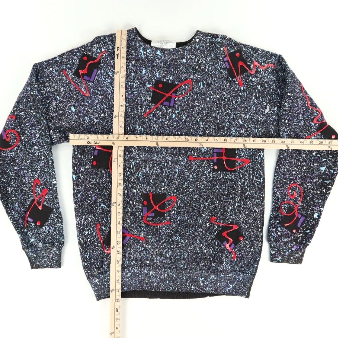 Vintage VTG Splurtworks Wearable Art Made in USA All Over Sweatshirt Black Mens XL 90s Vintage Shirt Pullover Crew Neck Size US XL / EU 56 / 4 - 3 Thumbnail