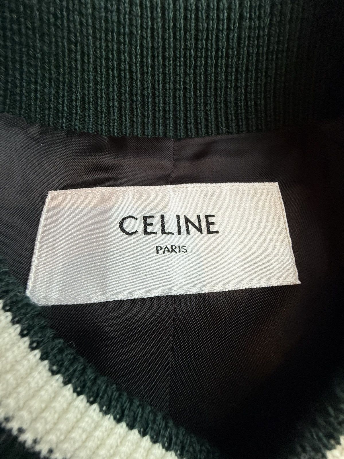 Celine $3.25k+ FW24 Celine Triomphe logo teddy jacket green Hedi 52 Size US L / EU 52-54 / 3 - 22 Thumbnail