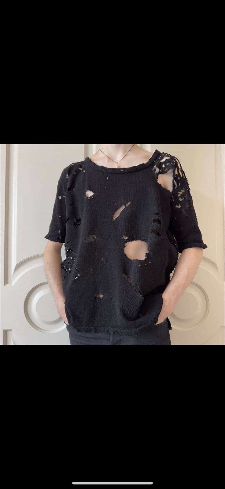 Balmain Balmain SS10 Bullet / Distressed Thermal Shirt Decarnin Size US M / EU 48-50 / 2 - 7 Thumbnail