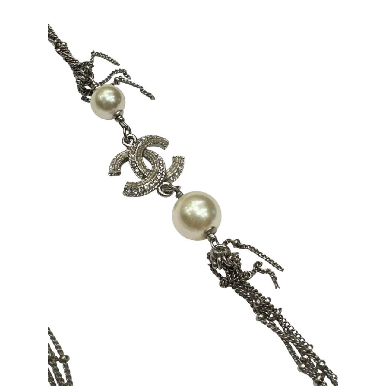 Chanel Chanel 2014 Pearl Pendant Necklace Silver Tone Size ONE SIZE - 3 Thumbnail