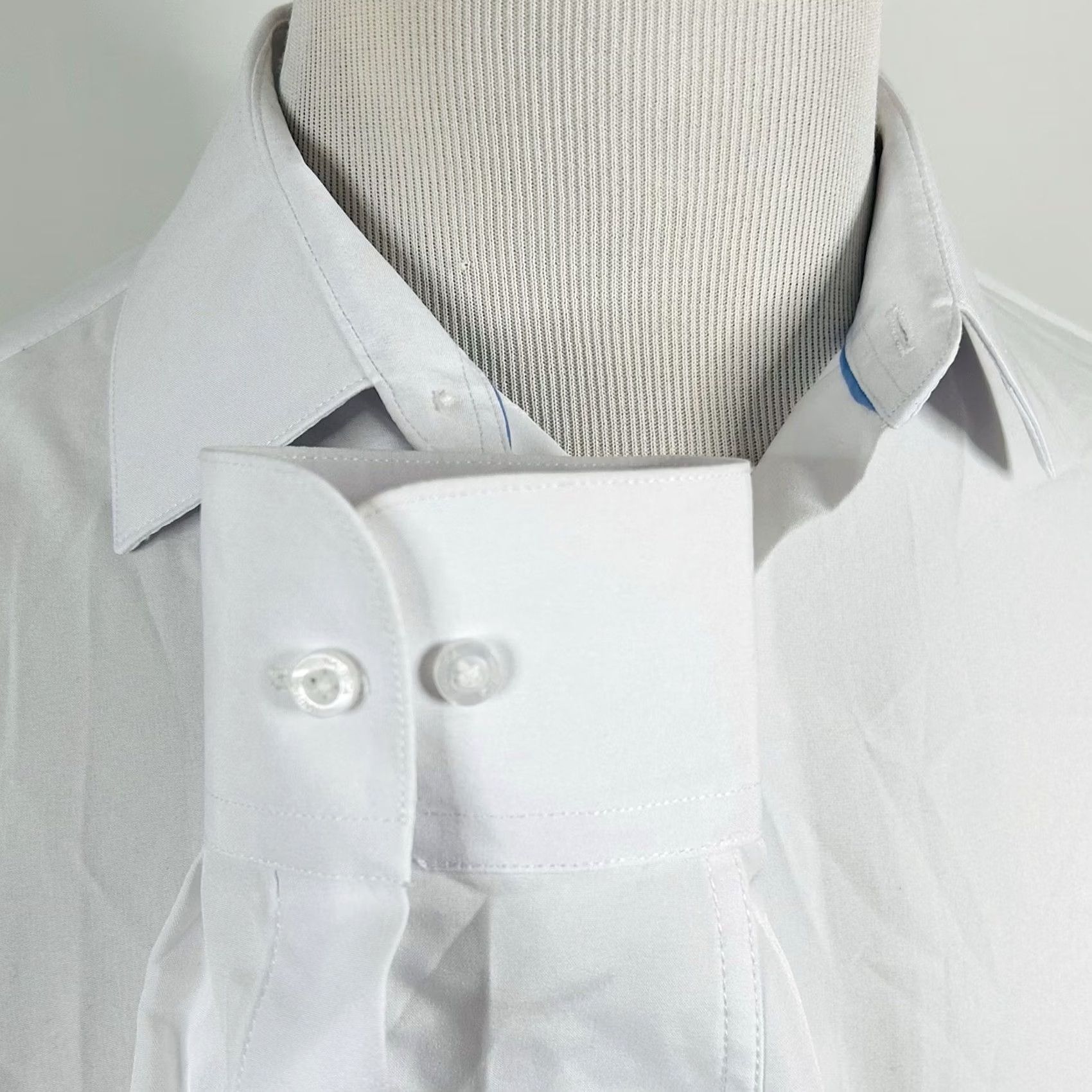 Nautica Nautica Dress Shirt Slim White 16 16.5 34/35 Polyester Blend Formal Button Collar Spread Mens Regular Size Size 46R - 4 Thumbnail