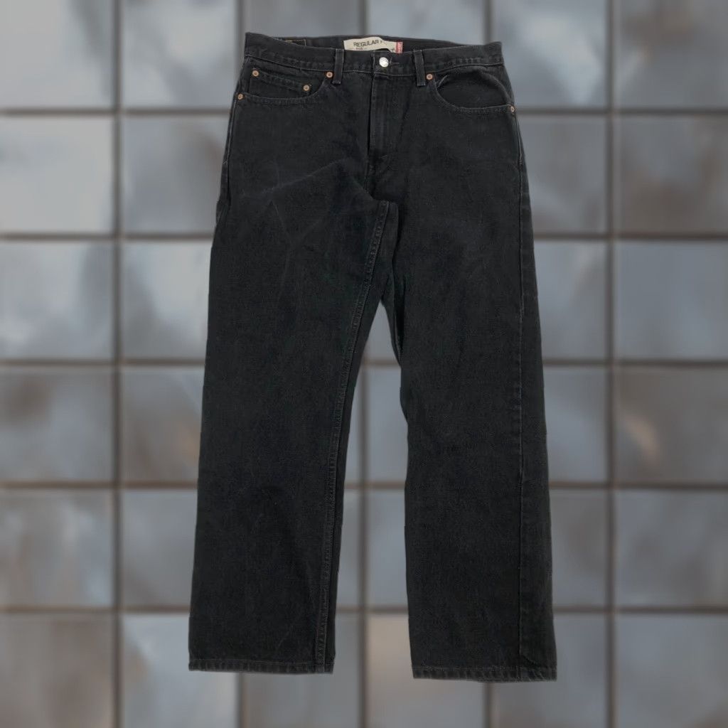 Levi's VINTAGE Levi's Jeans Mens 34x34 Black 505 American Denim Pants Straight Boots Regular Mens Size US 33 - 1 Thumbnail