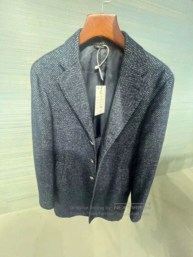 Loro Piana Loro Piana Blue Knit Coat. Size US L / EU 52-54 / 3 - 1 Thumbnail