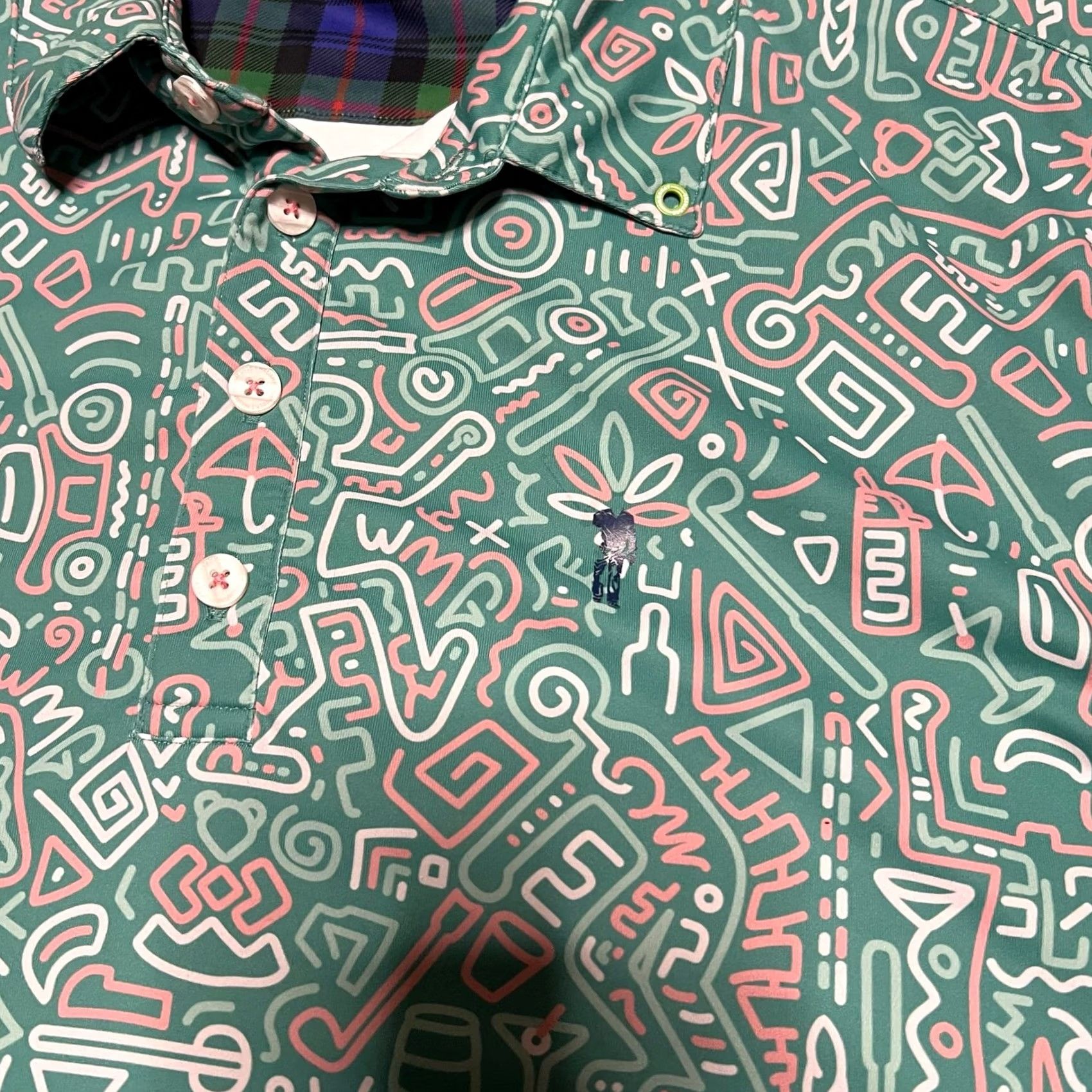 Vintage William Murray Polo Shirt Mens XL Green Performance Golf Geometric Polo Shirt XL Mens Green William Murray Geometric Golf Polo Shirt Mens XL Green Size US XL / EU 56 / 4 - 2 Thumbnail