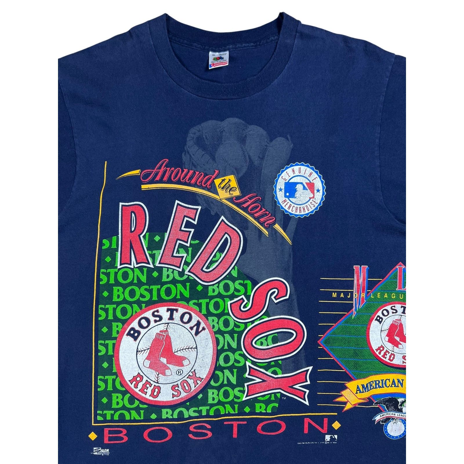 Fruit Of The Loom × MLB × Salem Sportswear Vintage 1992 Salem Sports Boston Red Sox Around The Horn tee Size US XL / EU 56 / 4 - 2 Thumbnail