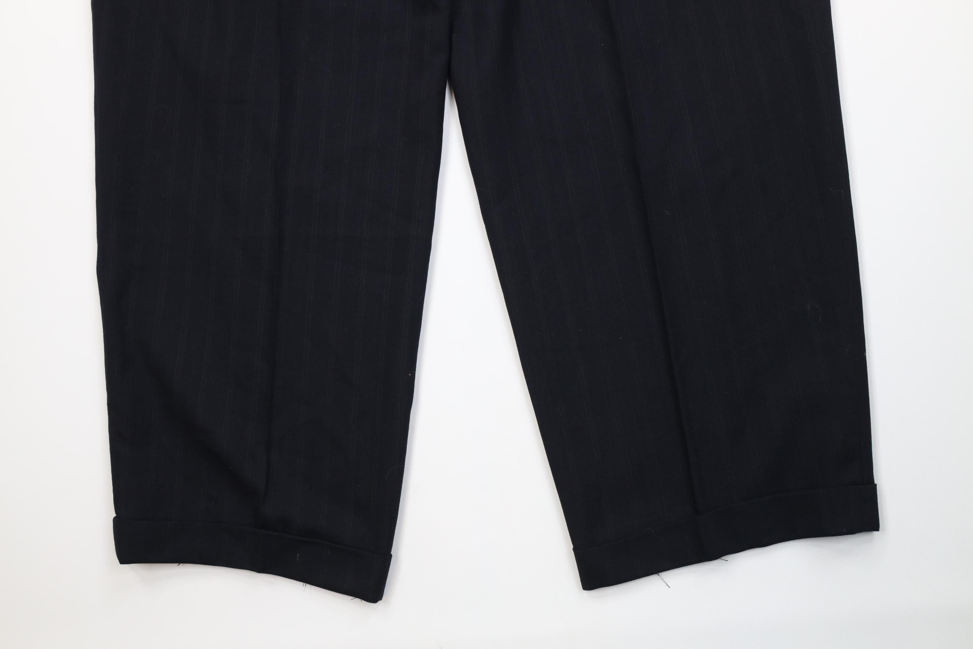 Armani Vintage 90s Mani Armani Striped Wide Leg Chino Pants Blue Size US 39 - 12 Thumbnail