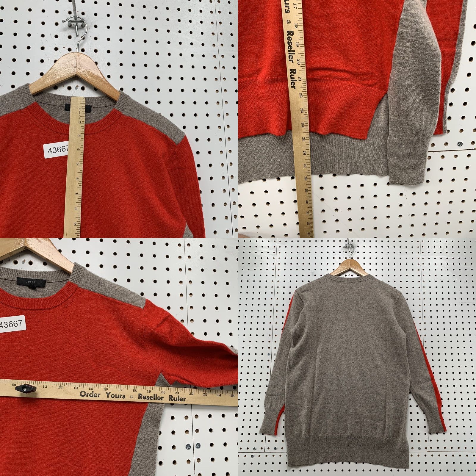 J.Crew J.CREW Wool Blend Colorblock Sweater Womens XS Red Gray Long Sleeve Size XS / US 0-2 / IT 36-38 - 8 Thumbnail