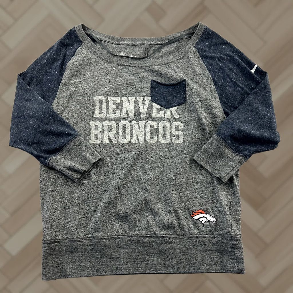 Nike Nike Denver Broncos 3/4 Sleeve Pocket Shirt Women's Medium Gray Size M / US 6-8 / IT 42-44 - 1 Thumbnail