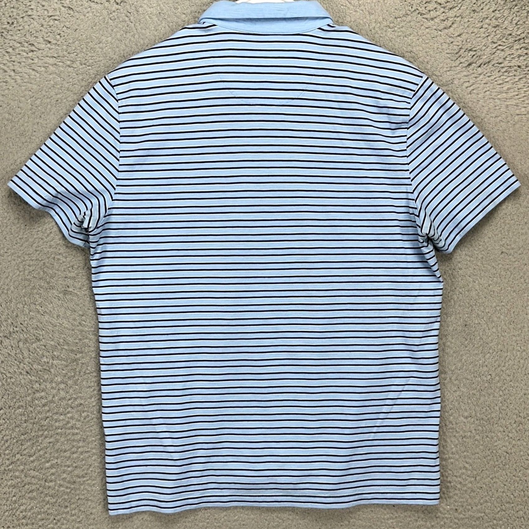 Calvin Klein Calvin Klein Mens Polo Shirt Large Blue Black Short Sleeve Rugby Casual Comfort Size US L / EU 52-54 / 3 - 2 Thumbnail