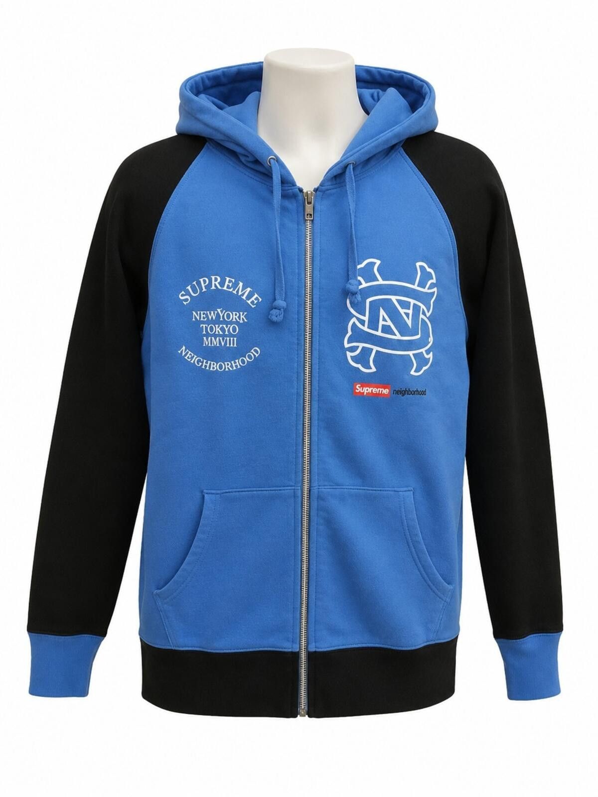 Supreme Supreme Cracked Raglan Zip Up Hooded Sweatshirt Washed