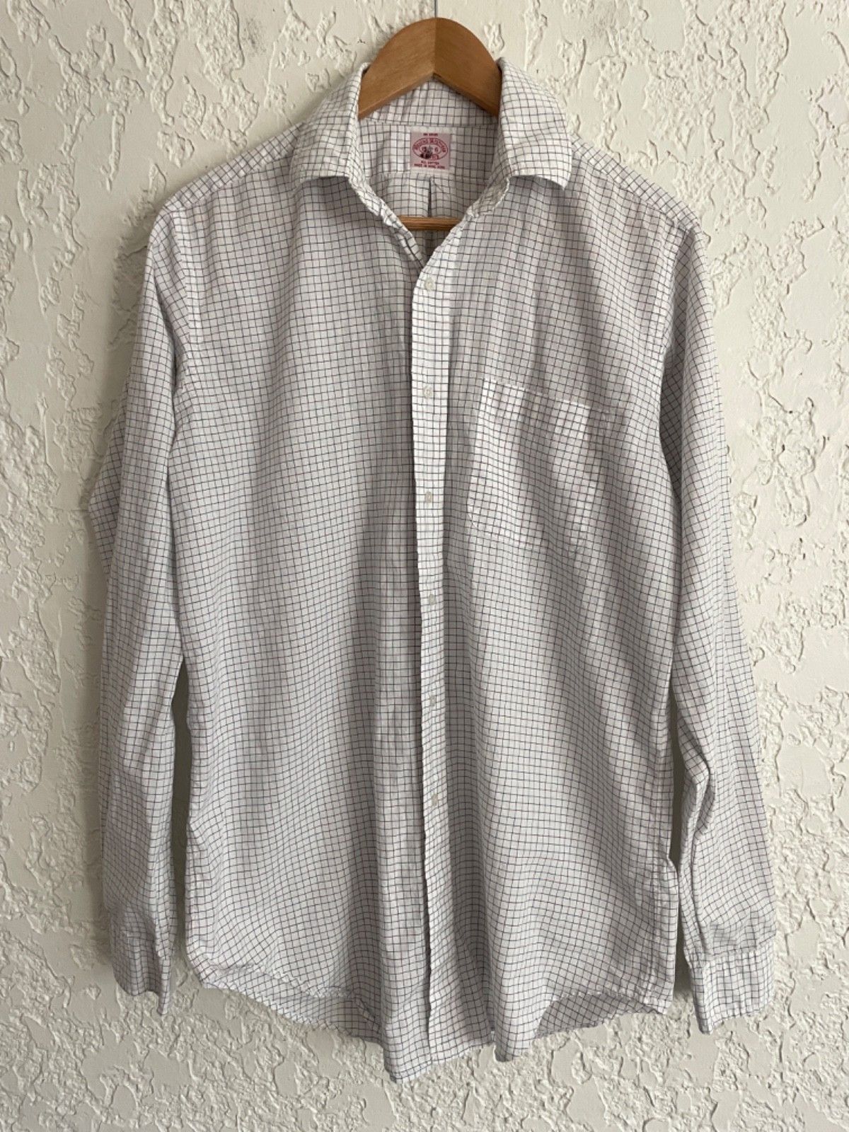 🔥 Brooks Brothers® RARE Vintage 90s Windowpane Poplin Shirt