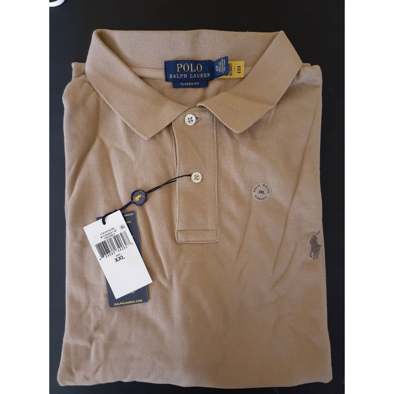 Polo Ralph Lauren POLO RALPH LAUREN Classic Fit Mesh Polo Shirt Luxury Tan 2XL Size US XXL / EU 58 / 5 - 2 Thumbnail