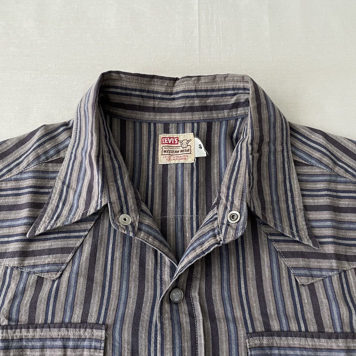 LVC LVC Levis Shorthorn Western Shirt Stripes Big E Japan Size US M / EU 48-50 / 2 - 6 Thumbnail