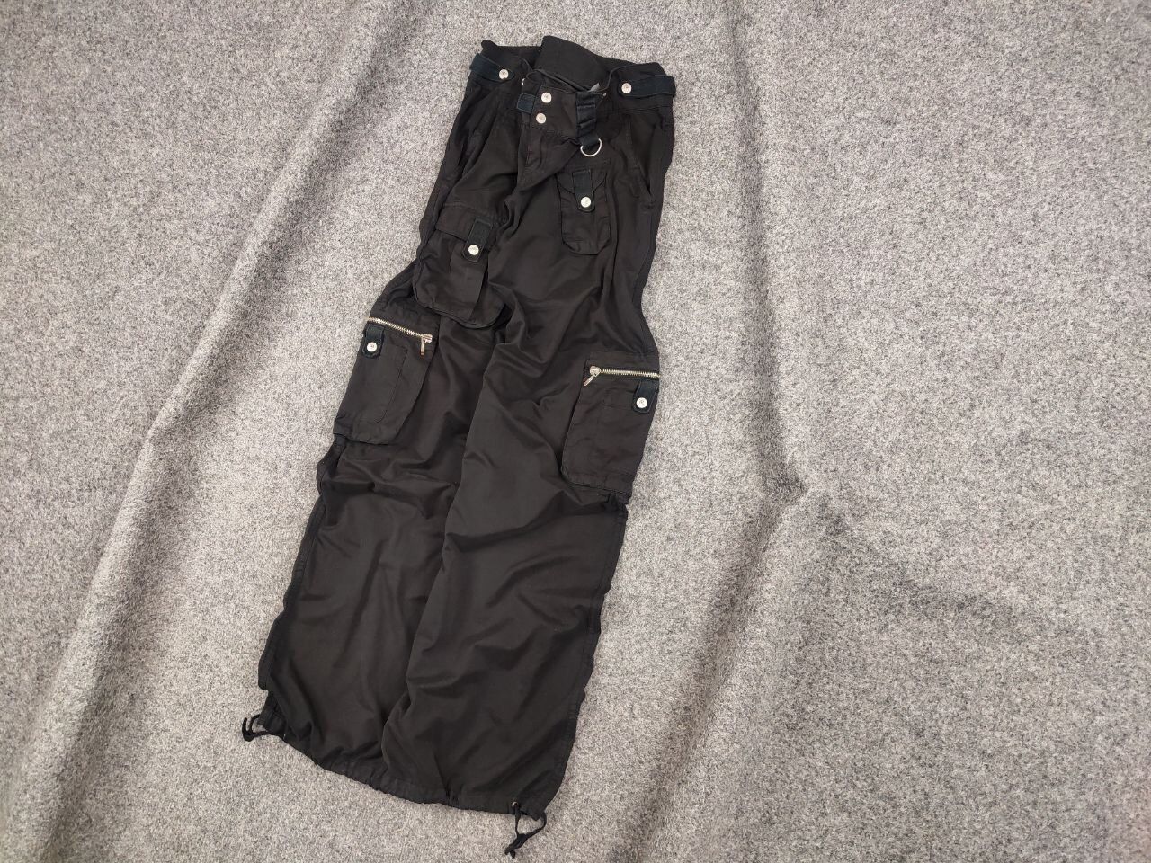 If Six Was Nine Rare Vintage Y2K Japanese Black cotton Cargo Baggy Pants Size US 32 / EU 48 - 3 Thumbnail