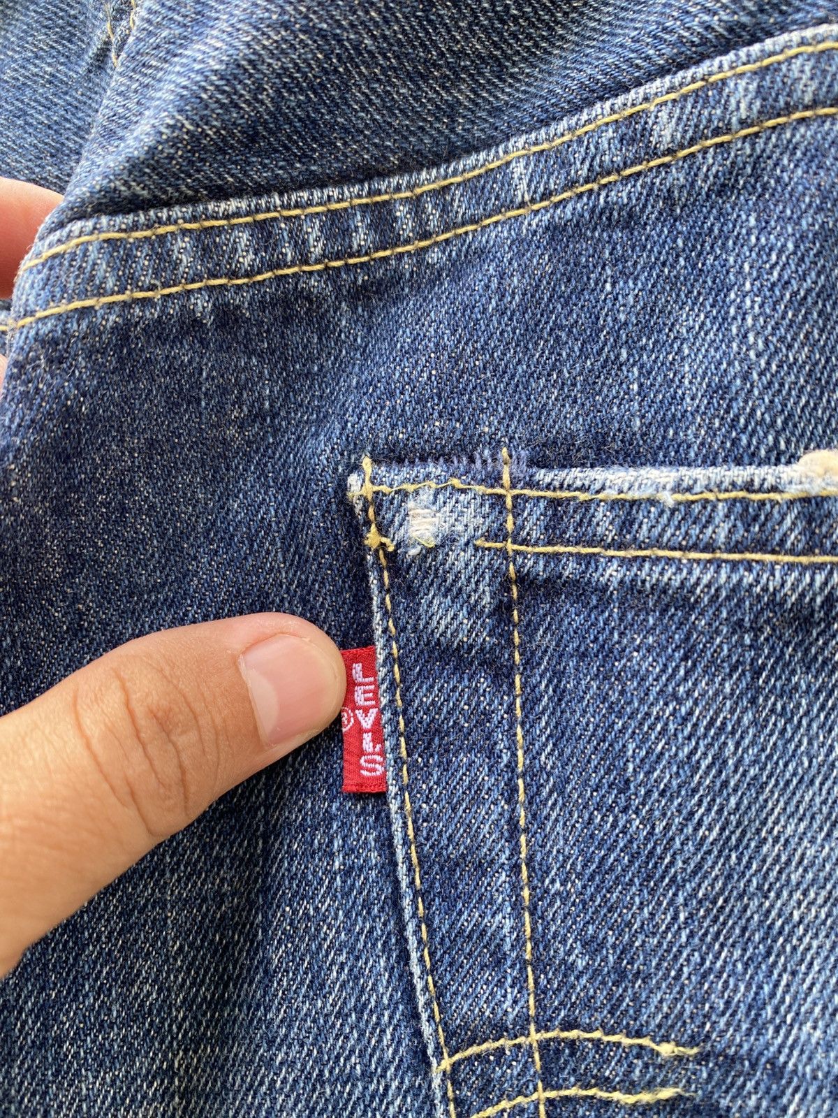 Levi's Vintage Clothing W35x31.5 Vintage levi's 502xx redline big E denime Size US 35 - 7 Thumbnail