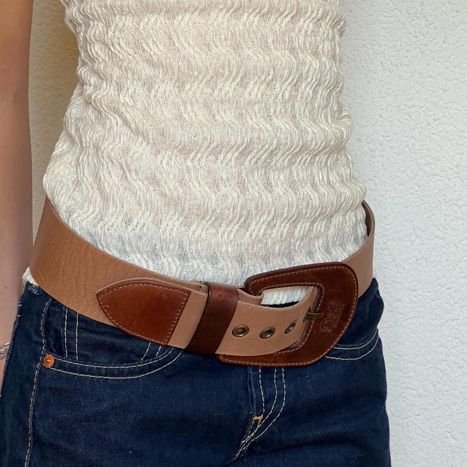 Dolce & Gabbana D&G Tan Belt with Big Buckle Energy Size ONE SIZE - 2 Thumbnail