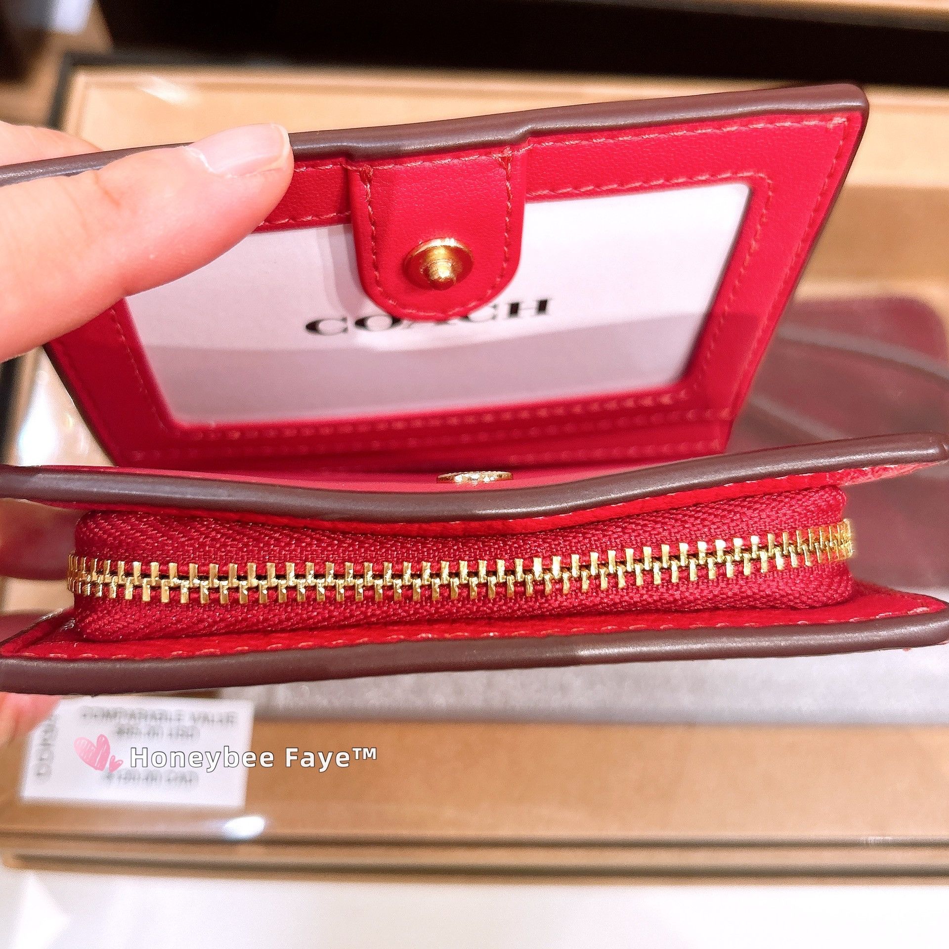 Coach Snap Wallet C2862 Gold/True Red Size ONE SIZE - 5 Thumbnail