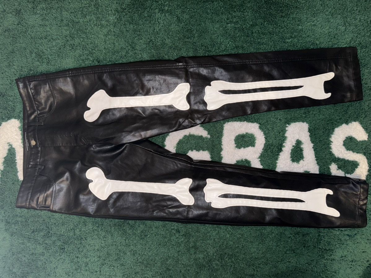 Forever 21 Bones Faux Leather Pants Sz.32 Size US 32 / EU 48 - 1 Thumbnail