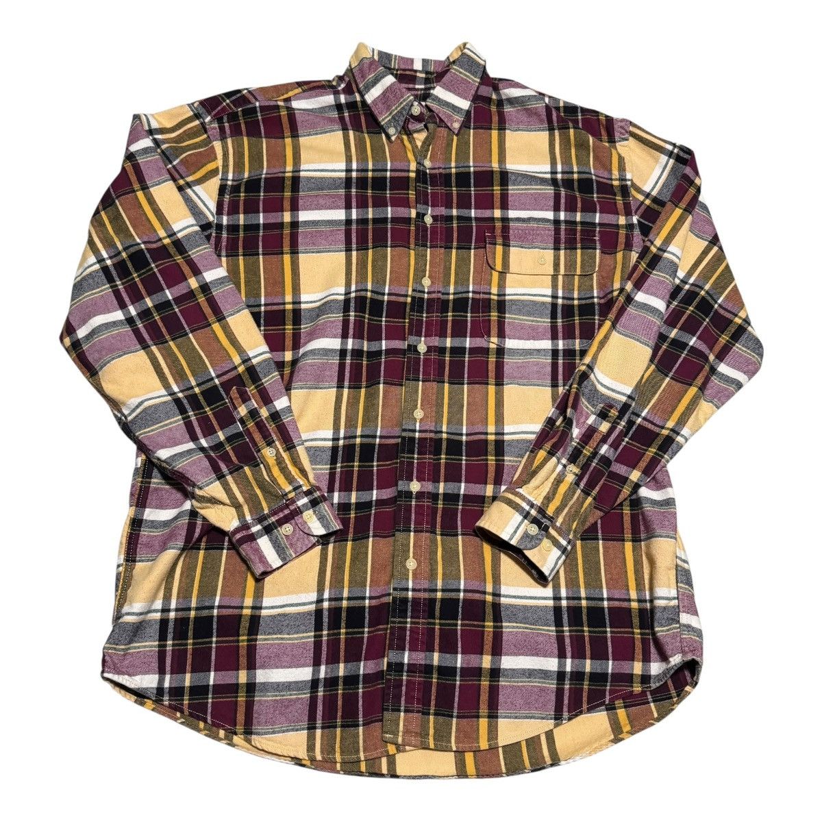 Eddie Bauer Eddie Bauer Yellow/Red Plaid Flannel Button Up Shirt LT Size US L / EU 52-54 / 3 - 1 Thumbnail
