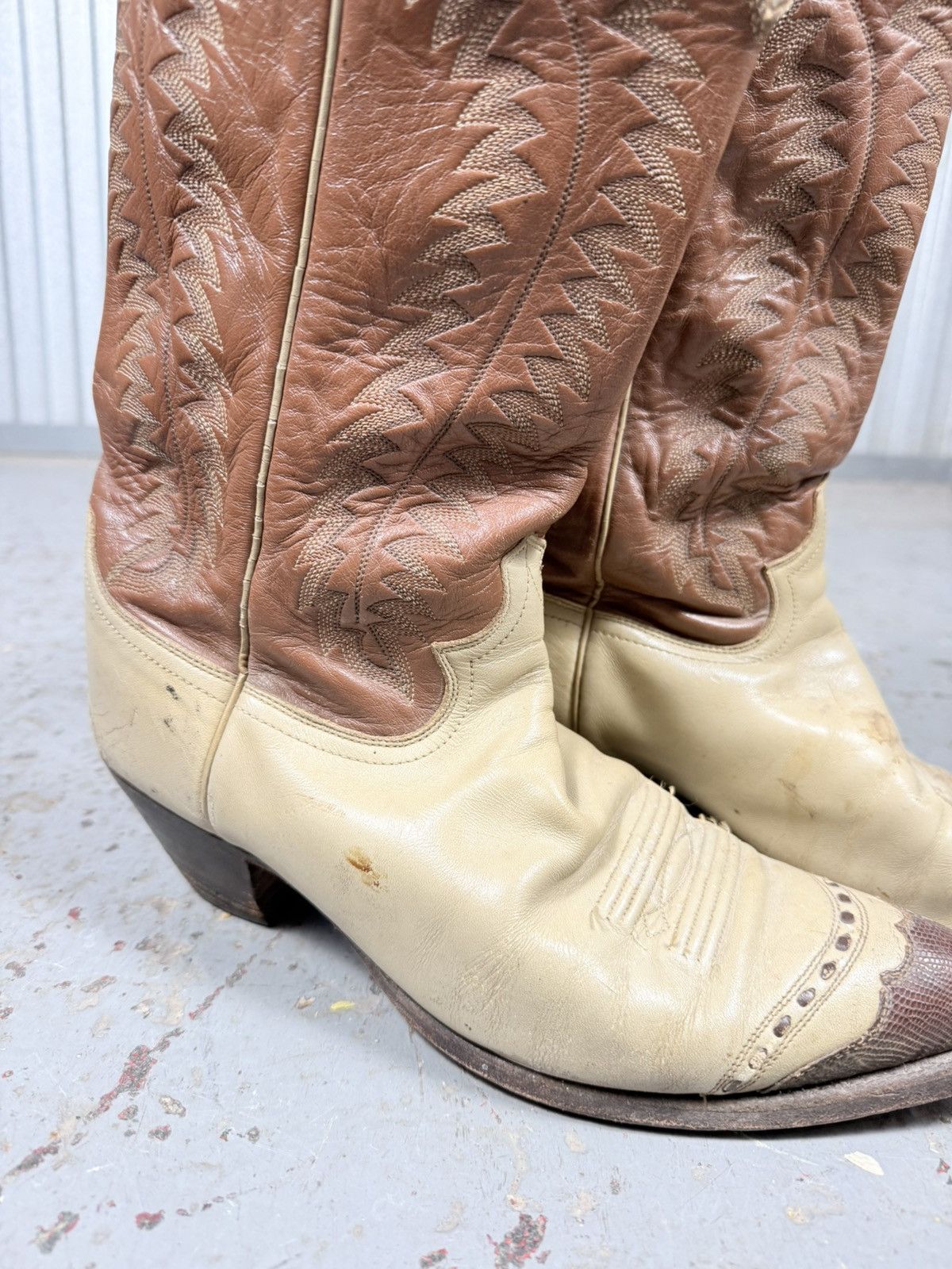 Justin 70s Vintage Made In Usa Justins Lizard Toes Boots Size US 10 / EU 43 - 6 Thumbnail
