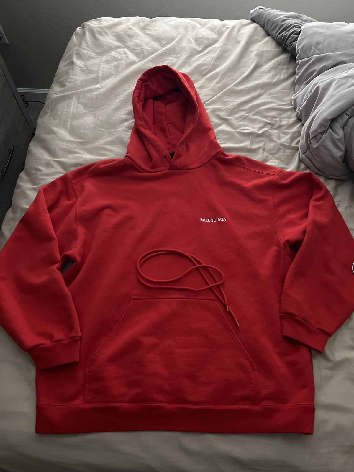 Balenciaga RED & WHITE BALENCIAGA HOODIE Size US L / EU 52-54 / 3 - 1 Thumbnail