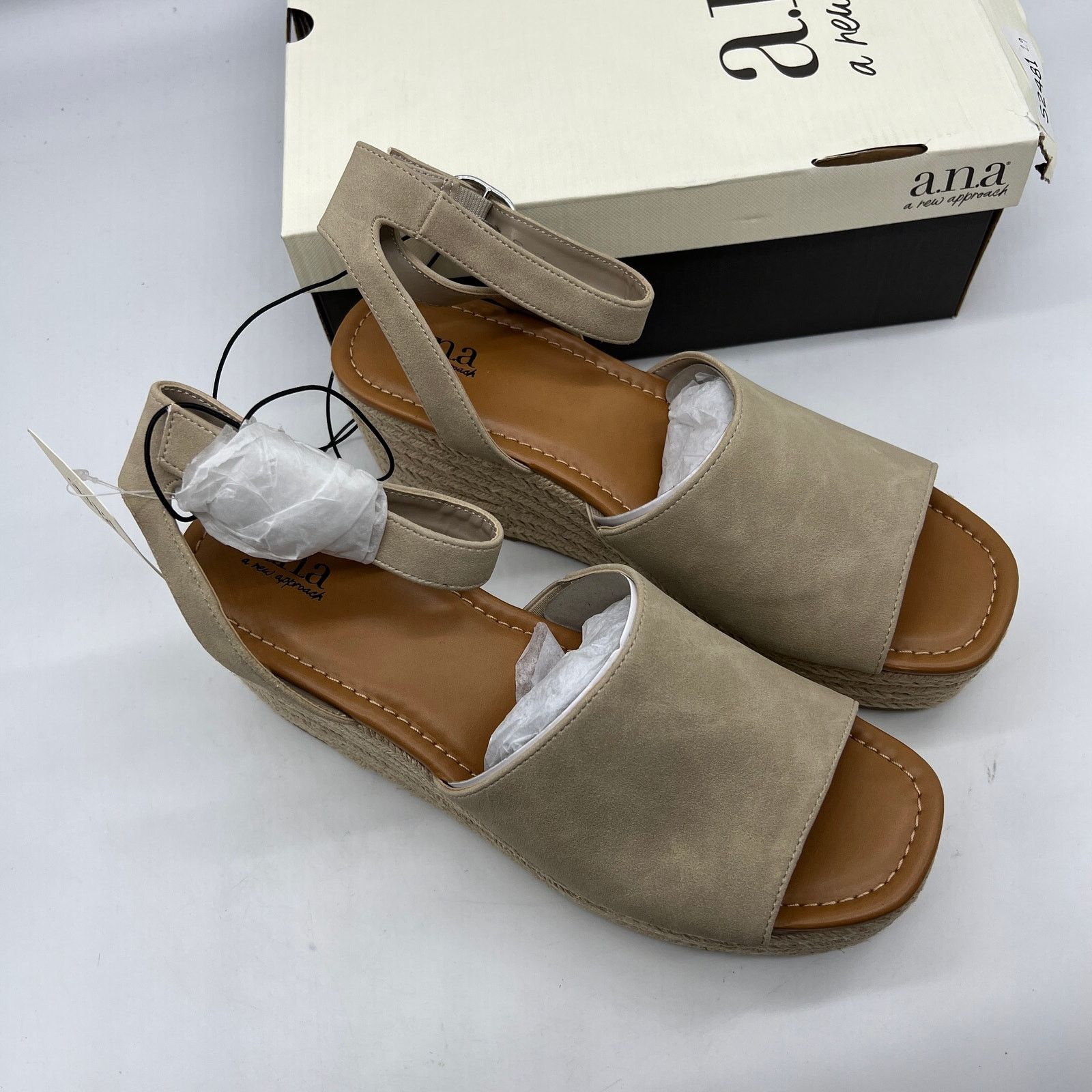 Other a.n.a Laskie Women Shoes Ankle Buckle Strap Sandals Brown Size US 11 / IT 41 - 3 Thumbnail