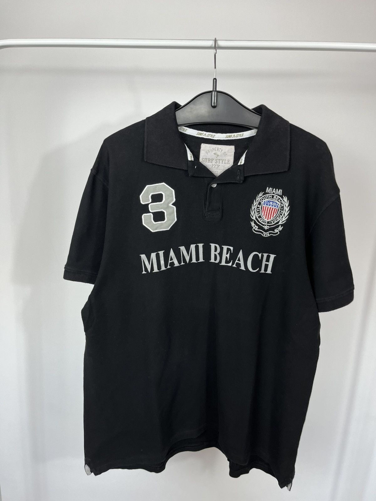 Other Vintage Miami Beach Polo Shirt Black Surf Style Mens XL Size US XL / EU 56 / 4 - 2 Thumbnail