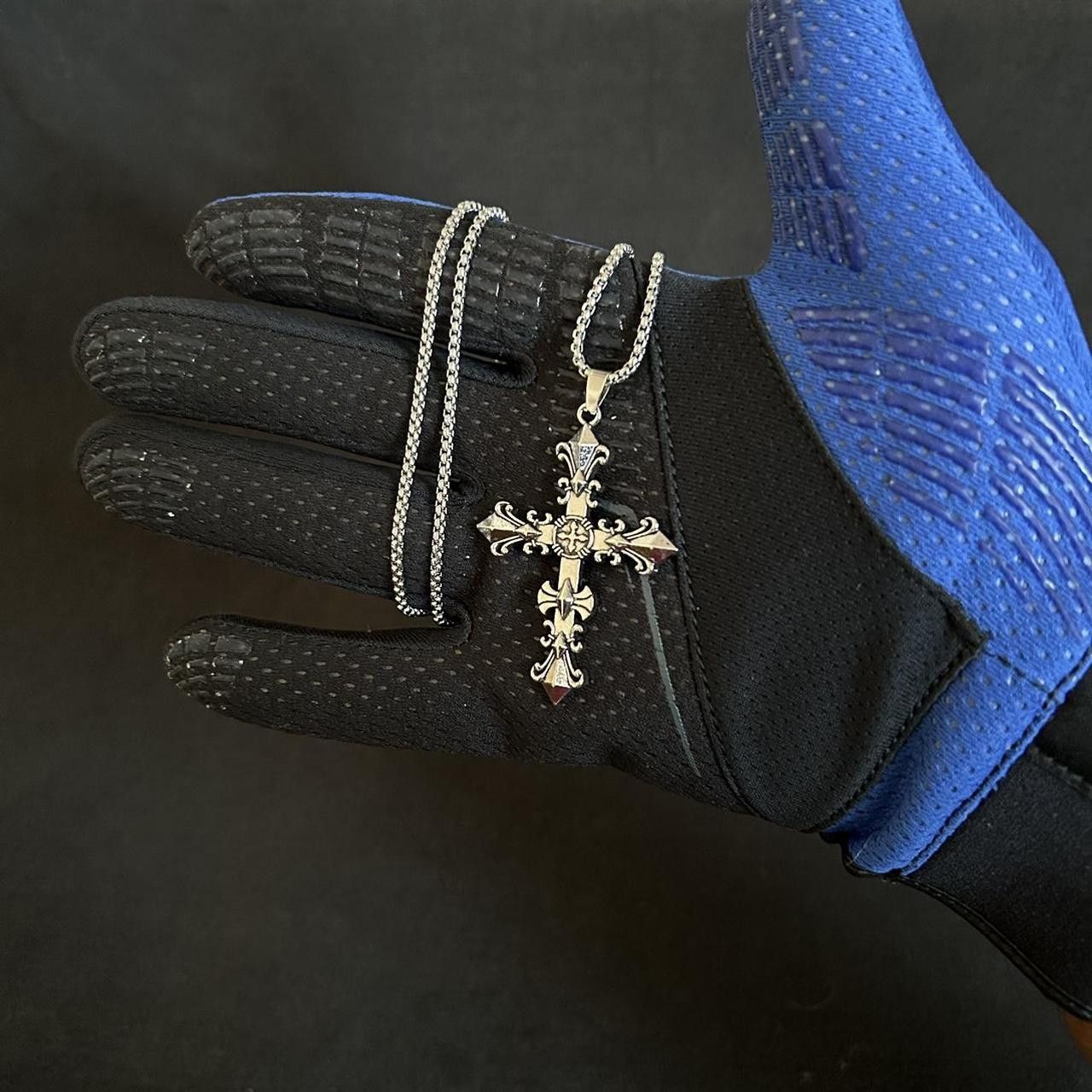 Japanese Brand × Vintage Y2K 2000s Silver Punk Skater Cross-chain Size ONE SIZE - 3 Thumbnail