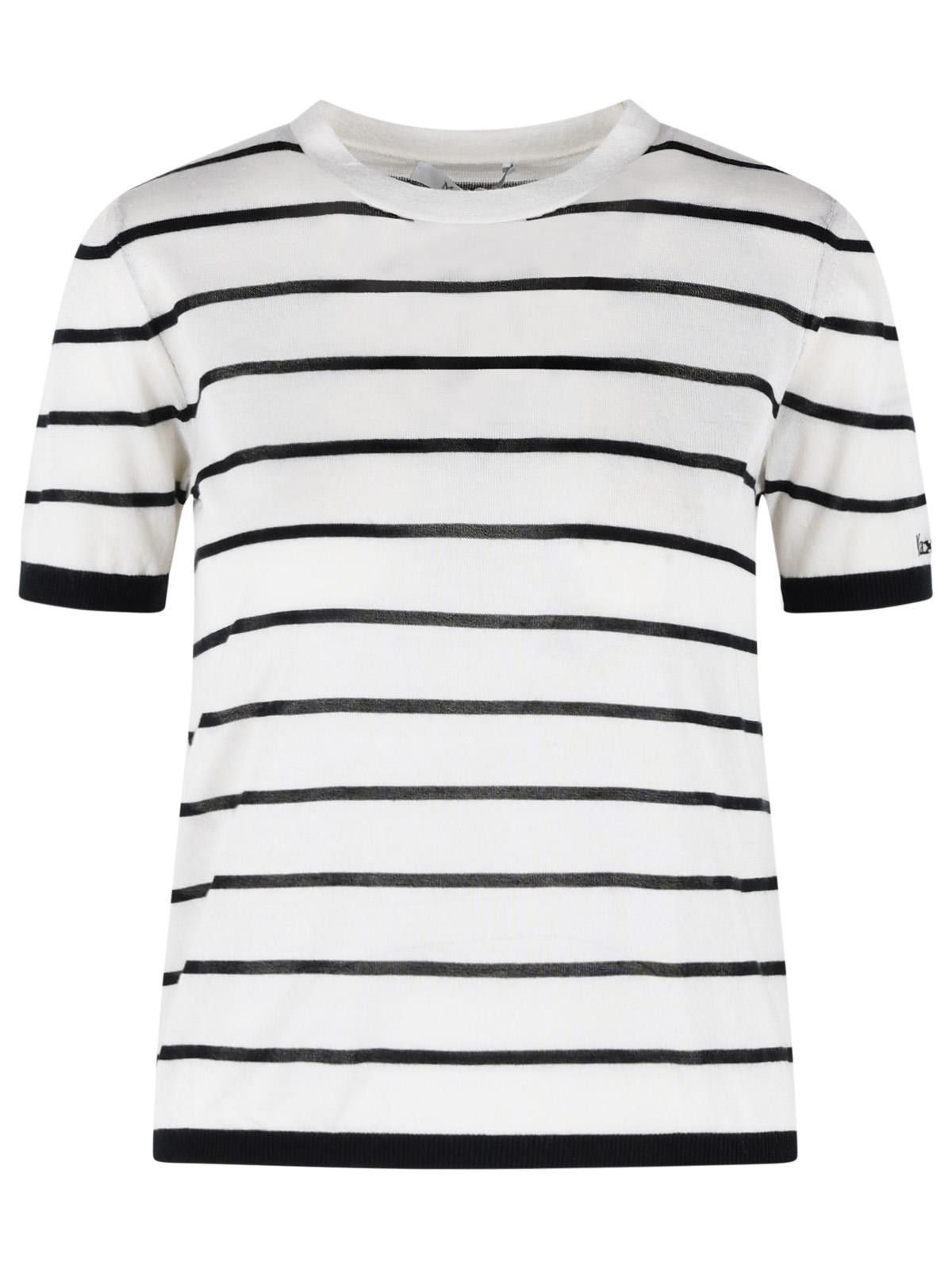 Max Mara MAX MARA 'Favetta' Cashmere And Cream Silk T-Shirt Size L / US 10 / IT 46 - 1 Thumbnail