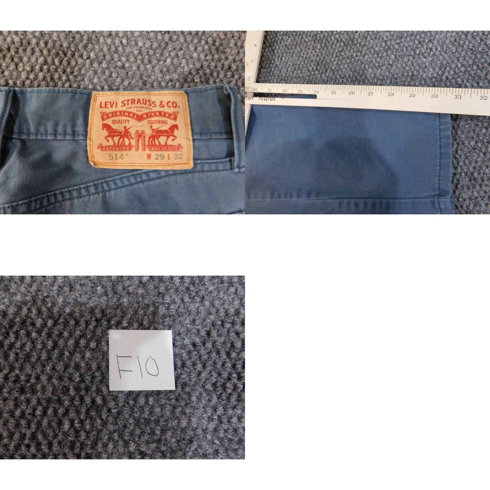Levi's Levi's Jeans 514 Straight 29x32 Mens Blue Light Wash Cotton Denim Regular Slim Vintage Retro Distressed Zipper 29 32 Waist Inseam Size US 29 - 8 Thumbnail