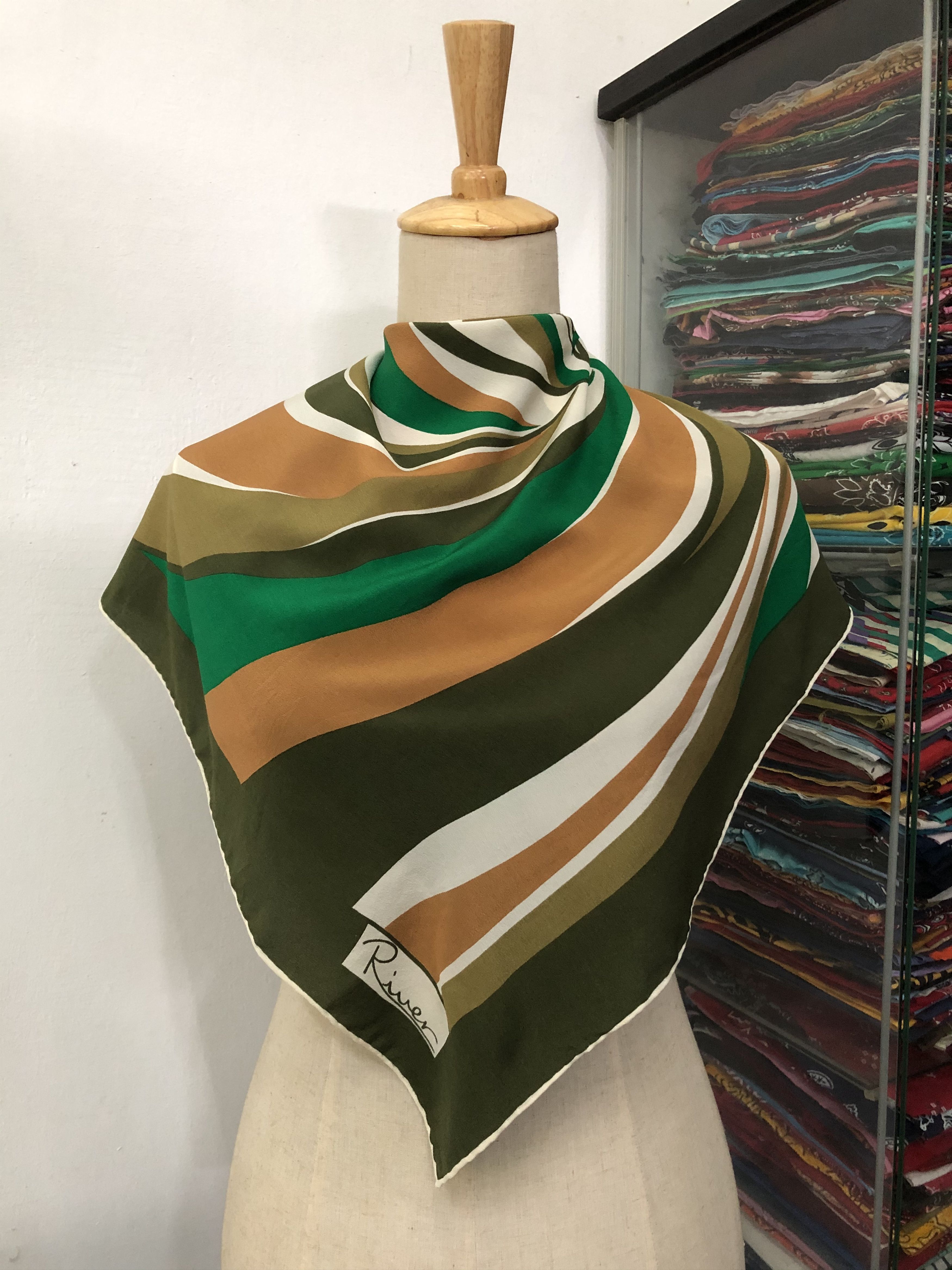Vintage River Silk Scarf